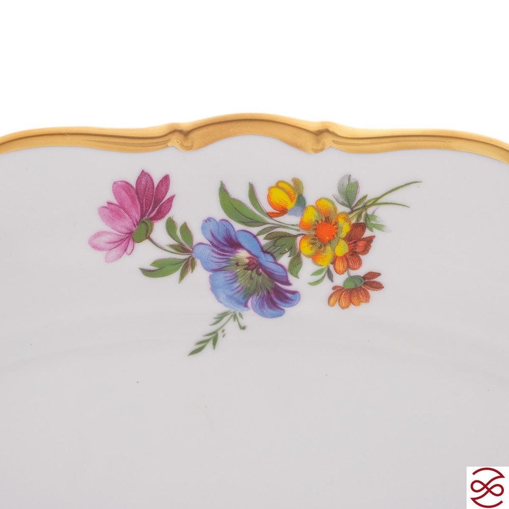Блюдо овальное Queen's Crown Мейсенский букет 36 см