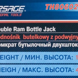 Домкрат бутылочный двухштоковый 6т Forsage F-TH80602X BIG