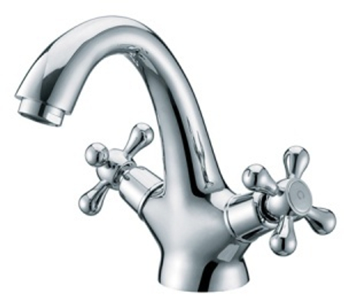 Смеситель KAISER Carlson Style для раковины крест керамика, монолитный