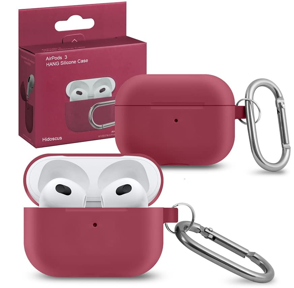Чехол для APods 3 Hang Silicone (Hibiscus) с карабином