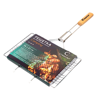 Решётка гриль Следопыт Camping для барбекю Плоская 34х22х1.5см PF-GR-19