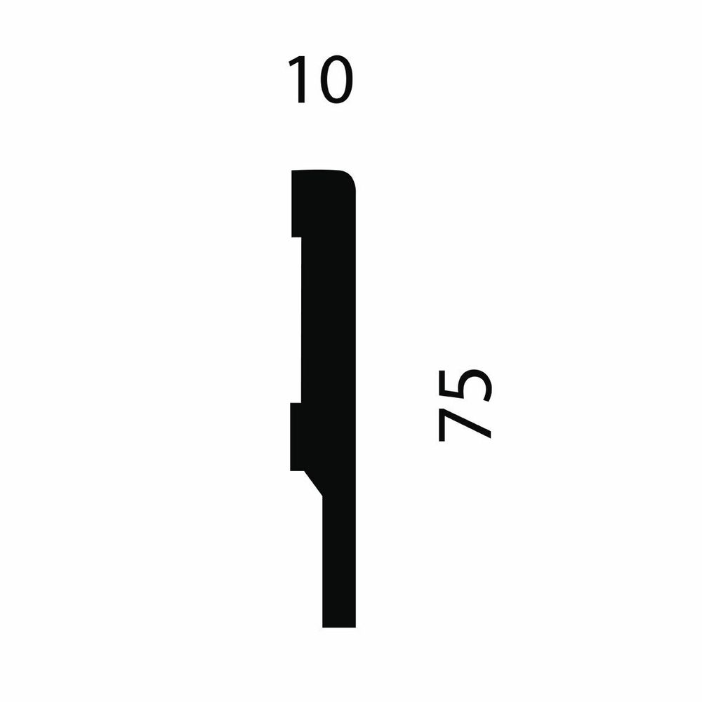 Плинтус под покраску, 75x10 мм