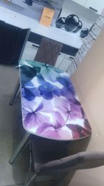 Стол стеклянный с фотопечатью (подстолье прямое раздвижное белое )