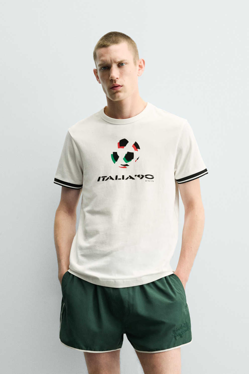 ZARA ФУТБОЛКА КОНТРАСТНАЯ ИТАЛИЯ 90 FIFA WORLD CUP™ FIFA CLASSICS, БЕЛЫЙ