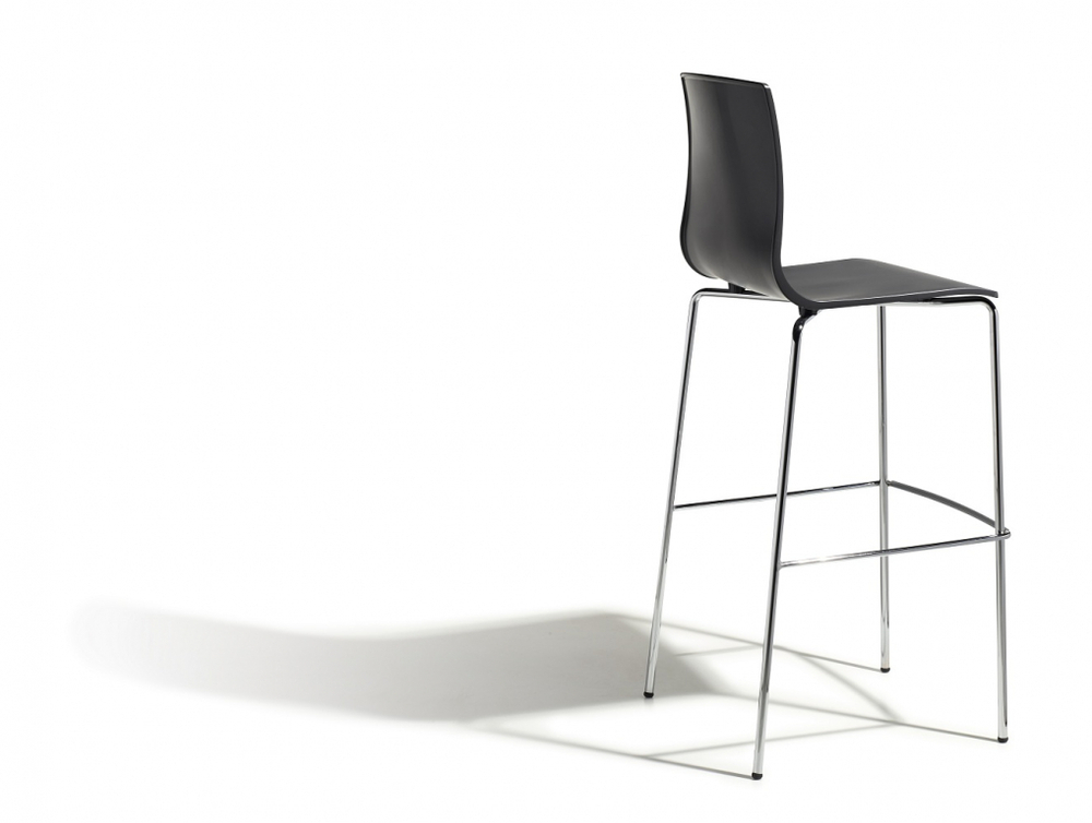 Стул барный пластиковый Scab Design Alice Barstool, хром, антрацит