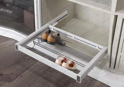 S-6719-W Обувница выдвижная в базу 700 мм, Starax, (660-690х475х150 мм), белая