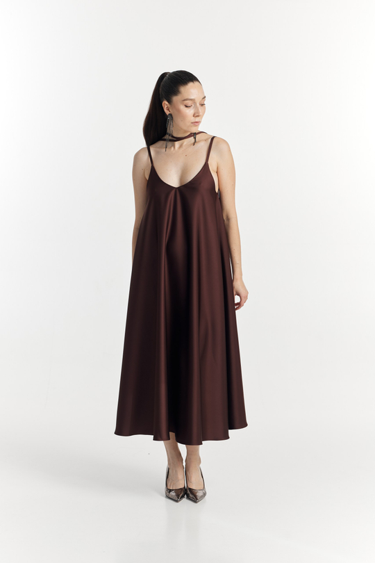 ПРЕДЗАКАЗ Платье полусолнце AFTER БРАУН