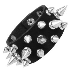 Браслет три ряда шипов (017)