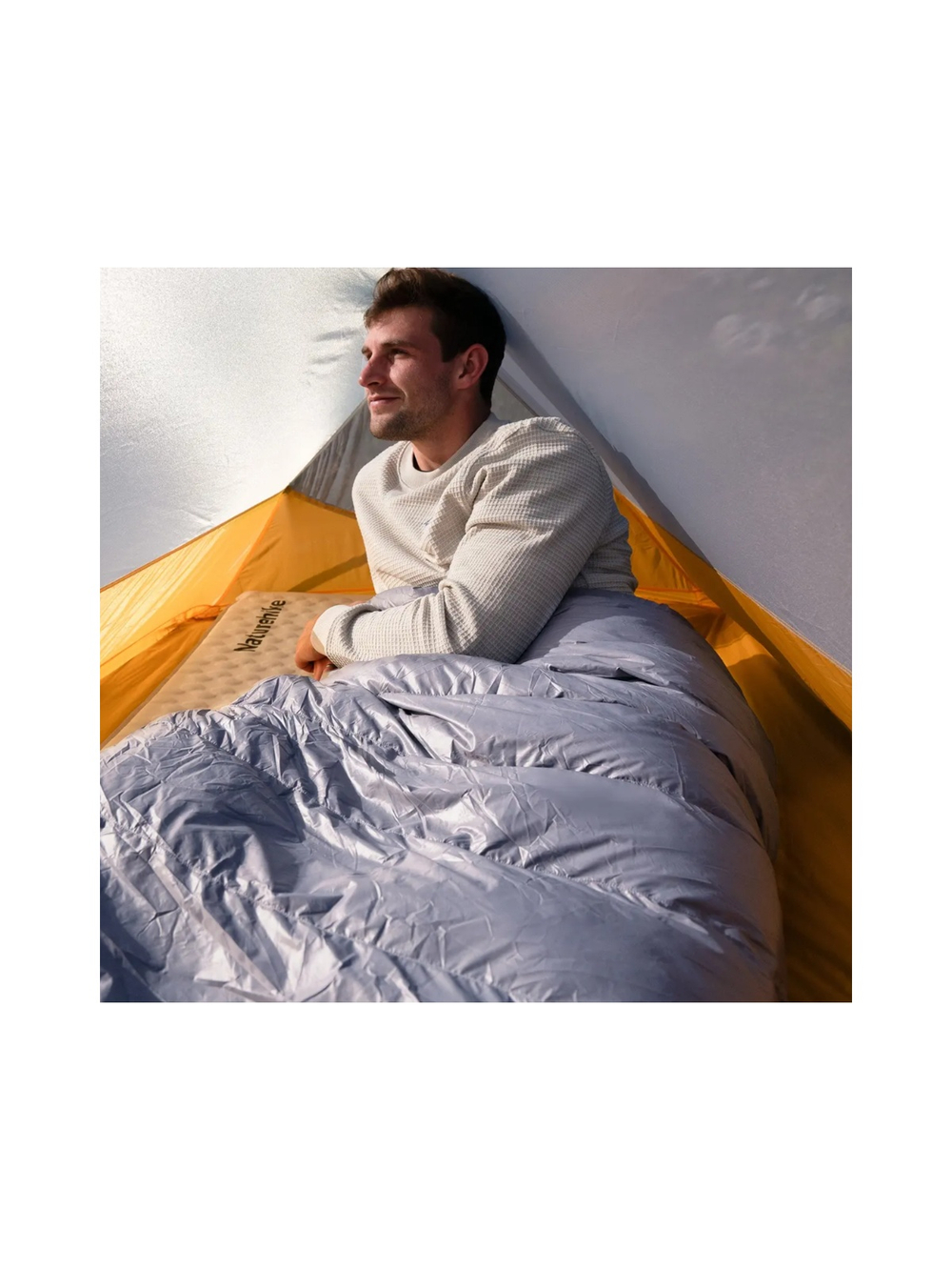 Мешок спальный Naturehike Ultralight CW400 M, 210х75 см, (правый) (ТК: +5C), серый