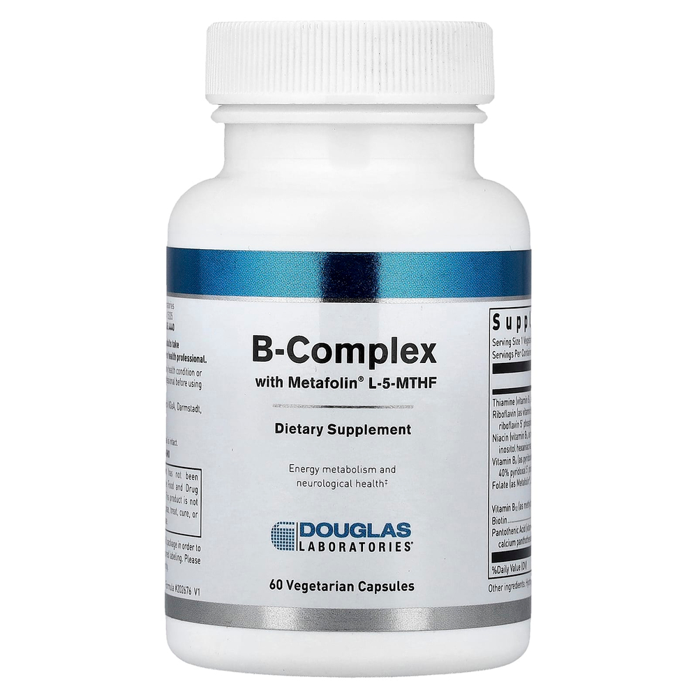 Douglas Laboratories, комплекс витаминов группы B с Metafolin® L-5-MTHF, 60 вегетарианских капсул