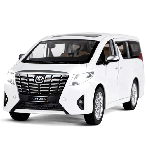 Модель 1:29 Toyota Alphard, белый, откр. передние и боковые, багажник, свет, звук