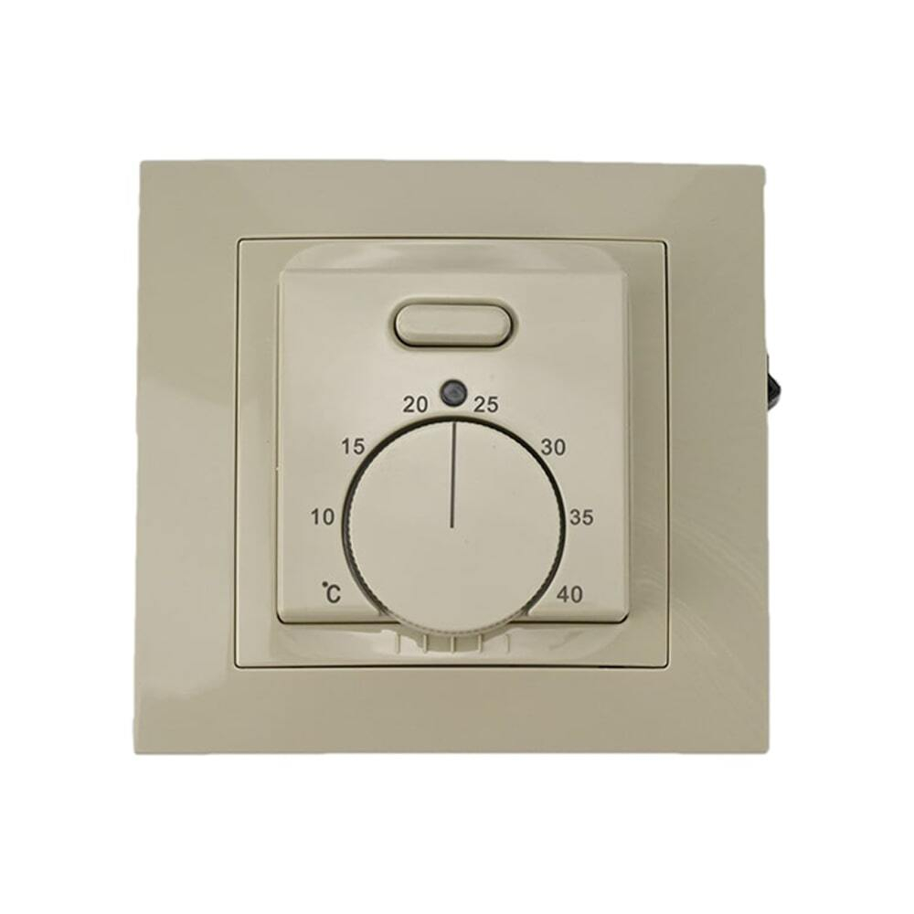 Floor heating thermoregulator Elephant T03SM, body material - plastic, colour - beige, manual control