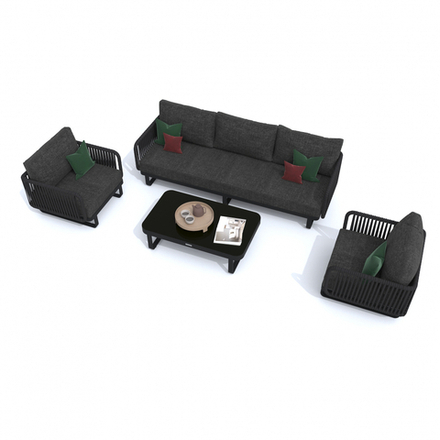 Лаунж зона БЕЛЛИСА с трехместным диваном - маренго