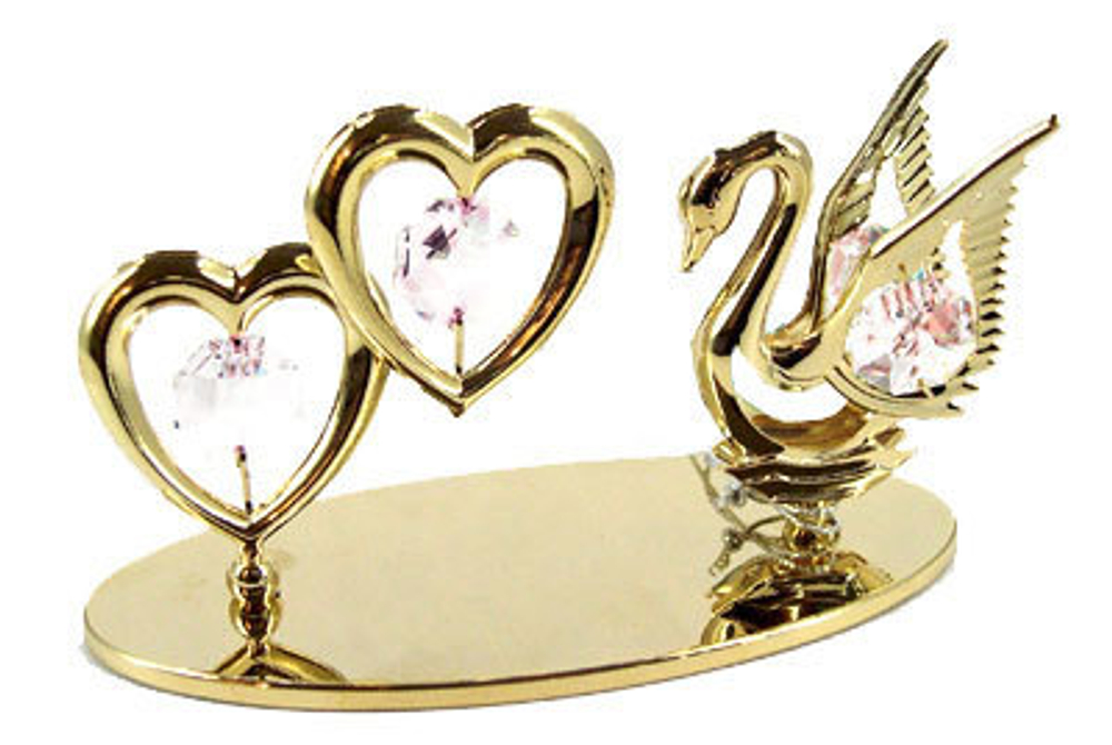 Фигурка декоративная Crystocraft Лебедь с кристаллами Swarovski, 11х6 см