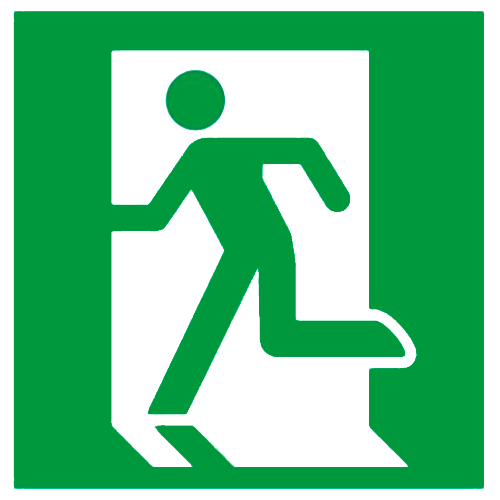 Е01-01 "Выход здесь (Левосторонний)"