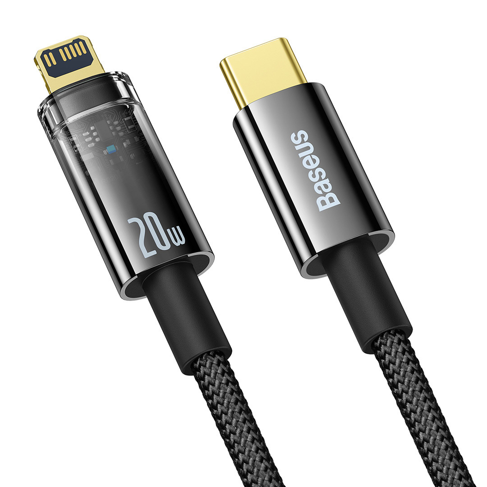 Lightning Кабель Baseus Explorer Series Auto Power-Off Fast Charging Data Cable Type-C to IP 20W - Black