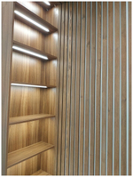 Встроенный стеллаж с подсветкой