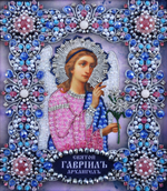 Ткань с нанесенной авторской схемой Архангел Гавриил (серебро) (+инструкция)