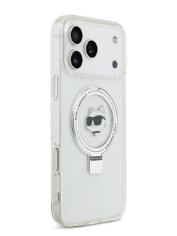 Lagerfeld для iPhone 17 Pro Max чехол IML + Ring stand NFT Choupette head Hard Transparent (MagSafe)