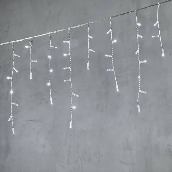 Светодиодная бахрома с колпачком 3,1*0,5 м., 120 холодных белых LED ламп, прозрачный провод ПВХ, IP65, LTC (PIL120CAP-10-2W)