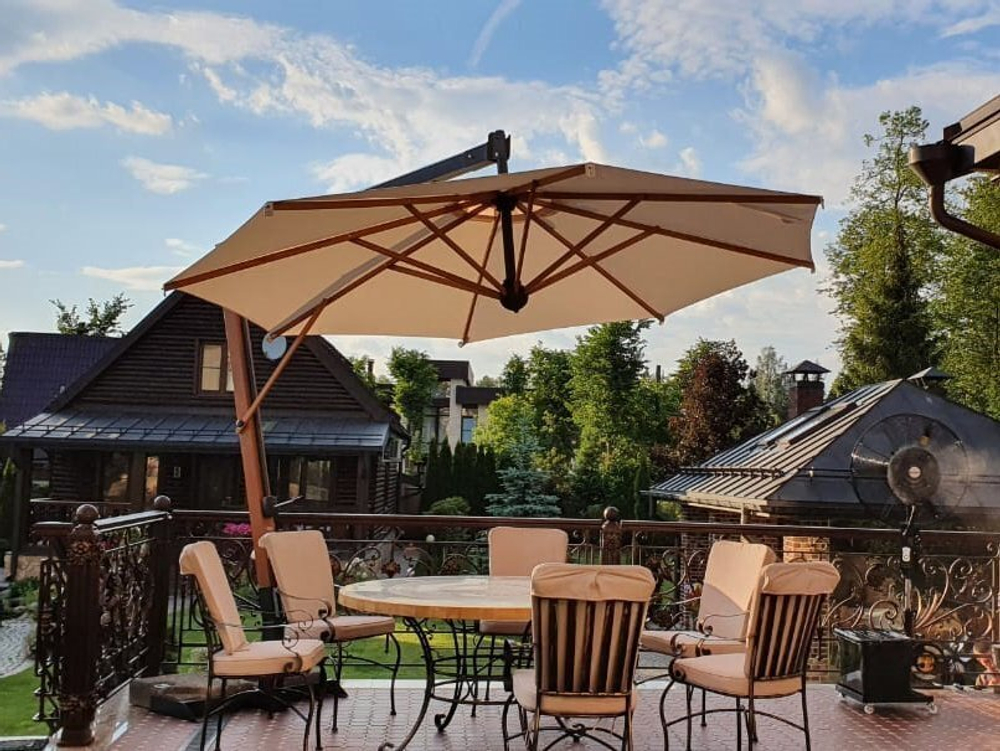 Зонт профессиональный Palladio Braccio, имитация ироко, слоновая кость