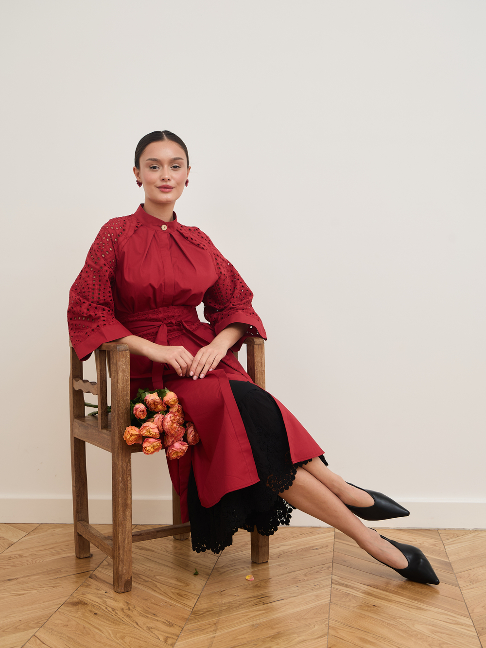 Платье кимоно ажурное