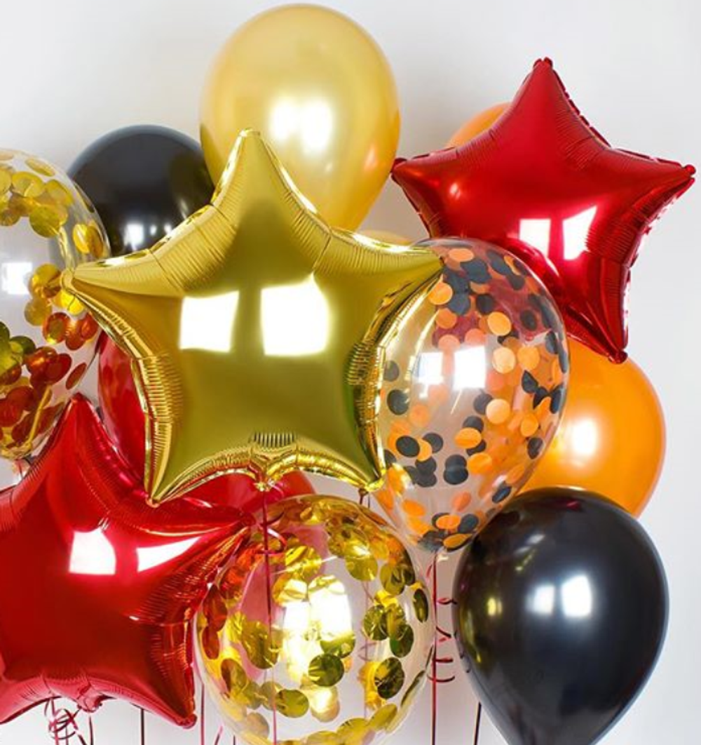 Шар (18"/46 см) Звезда, Золото 1 шт.