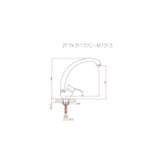 Смеситель для кухни 35к CN4114-2 CRON высокий пов. излив, п/гайку  ХРОМ