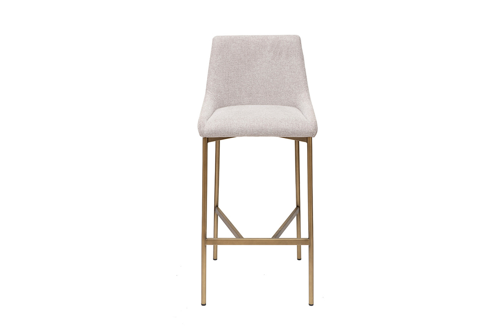 Стул высокий барный 101x45см Garda Decor белая рогожка/бронза