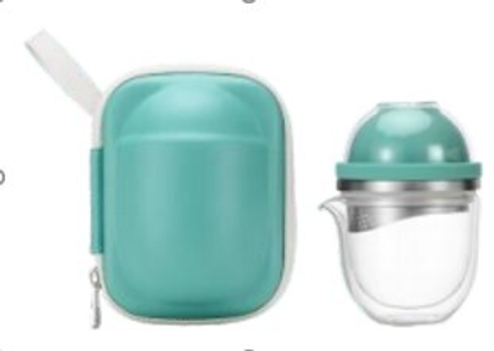 213051  Сервиз SAMADoyo "Дорожный", бирюзовый в футляре, L-012C