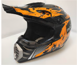 Шлем кроссовый взрослый MOTAX глянцево-черный-оранжевый (G2)