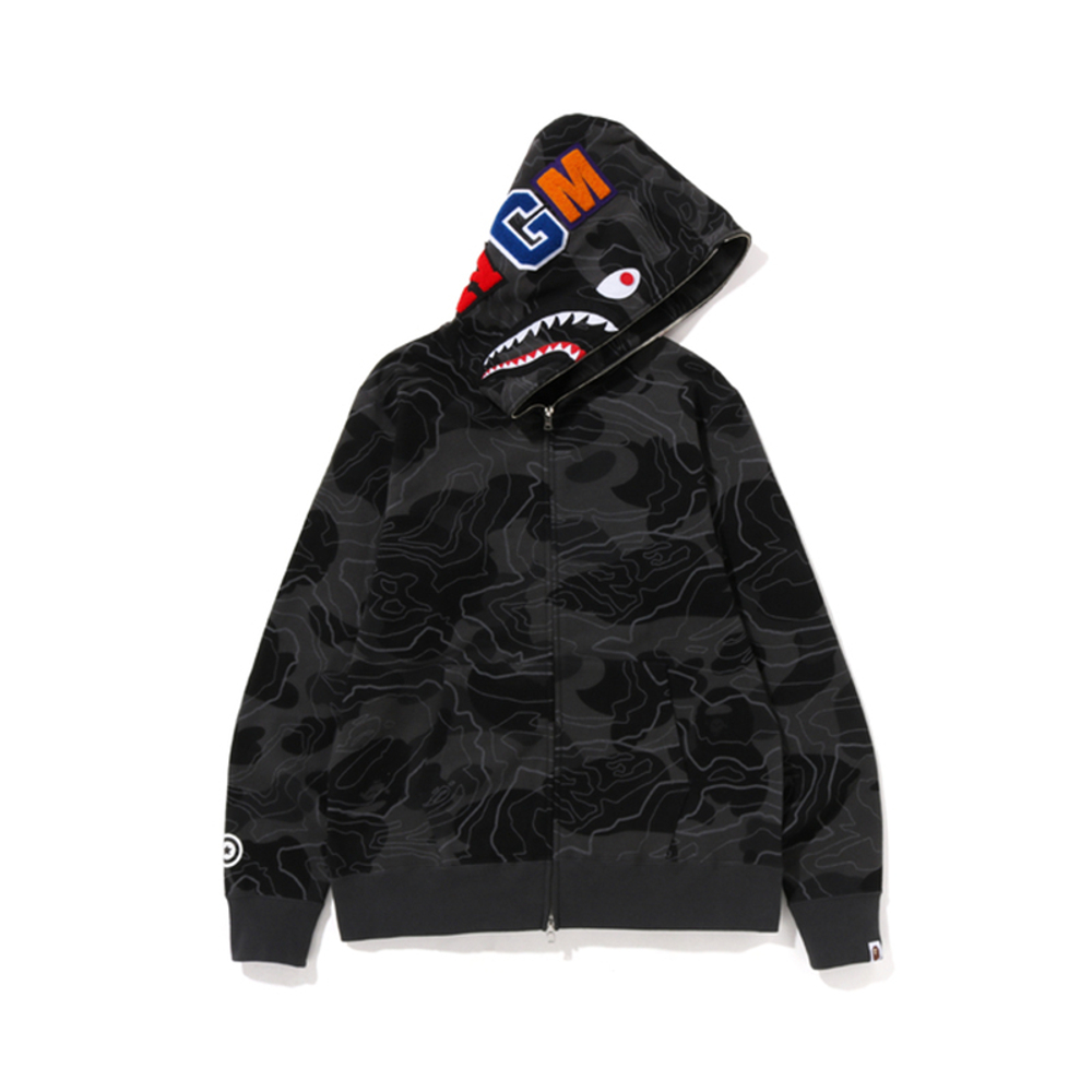 A Bathing Ape Layered Line Camo Shark Full Zip Худи