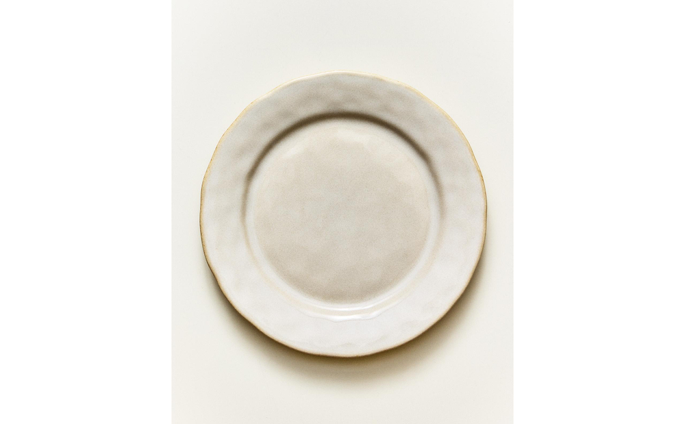 Zara Home тарелка десертная из каменной керамики, цвет кремовый, 22.5 см