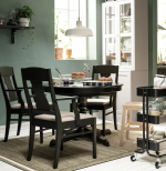 Стол круглый раздвижной - IKEA INGATORP, 110/155х74 см, ИНГАТОРП ИКЕА, черный