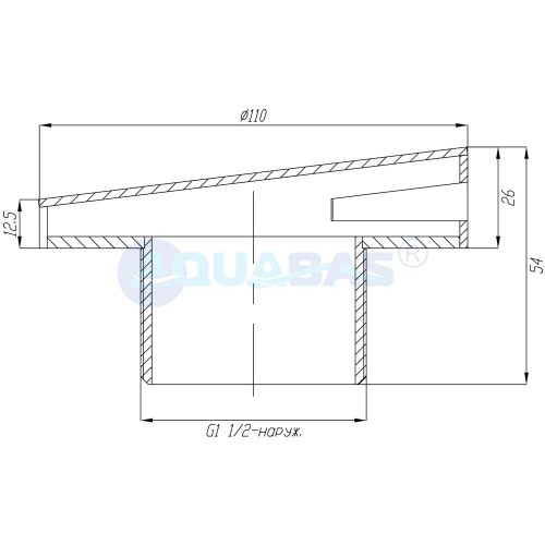 ФПб.110.1/1 Форсунка с боковой подачей 1,5" (наружн.) плитка AISI-316