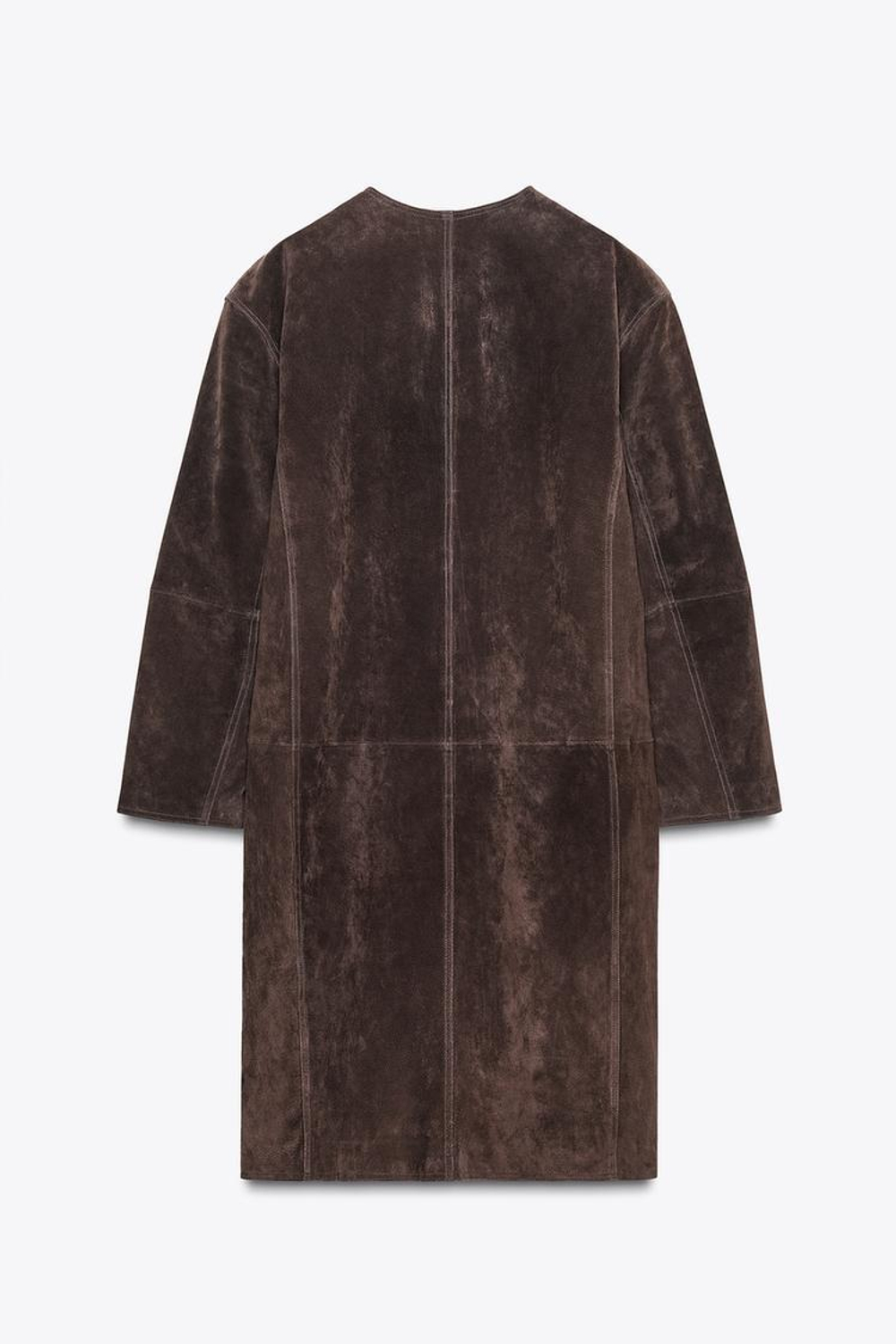 ZARA ПАЛЬТО ИЗ 100% КОЖИ, КОРИЧНЕВЫЙ