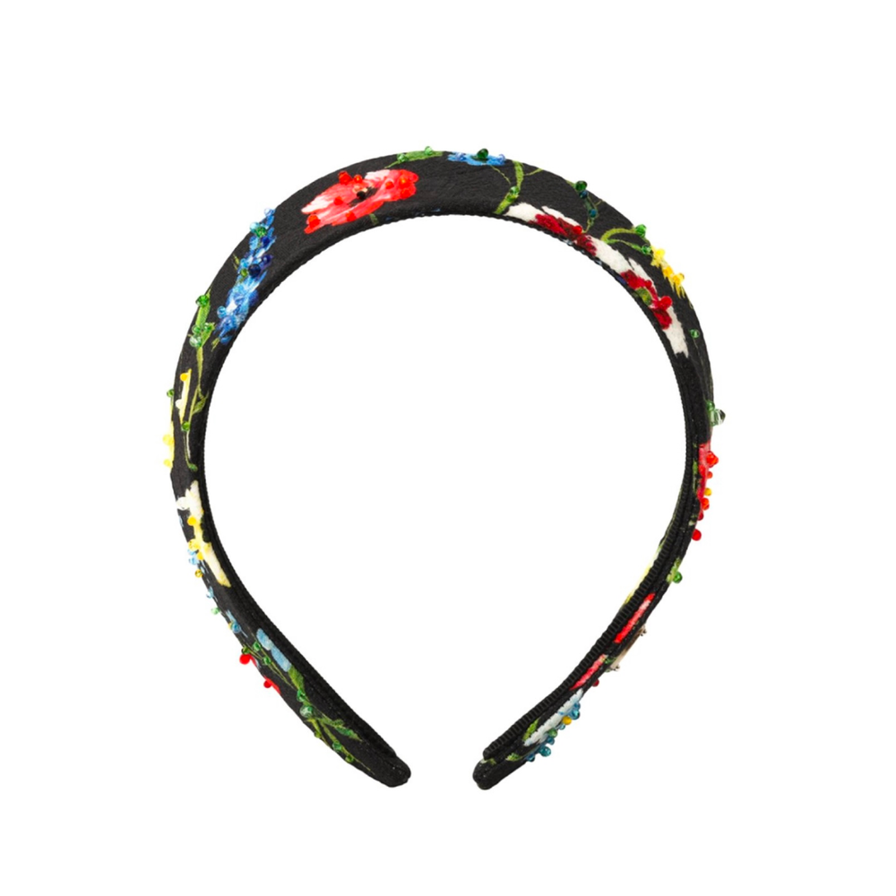 Кокошник с цветочным принтом и декором