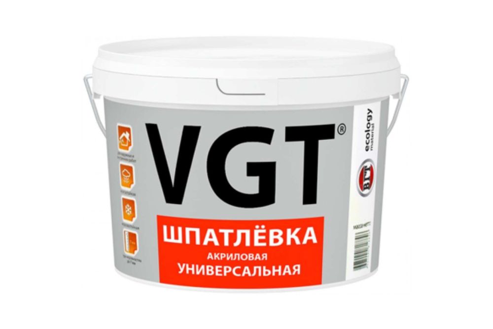 Акриловая универсальная шпаклевка 1 кг для наружных и внутренних работ VGT 52963