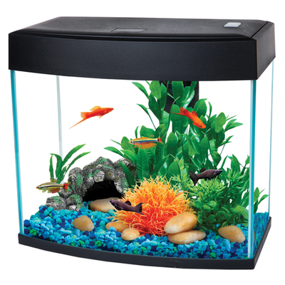 Аквариум панорамный basicp, черный, 14л, 340*192*310мм, aa aquarium
