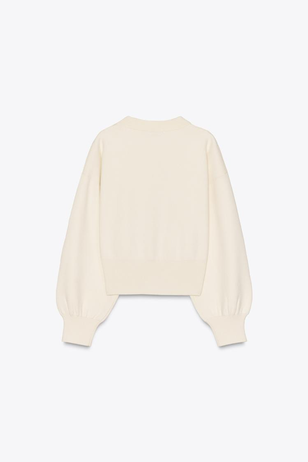 ZARA КАРДИГАН С ПУГОВИЦАМИ В ФОРМЕ ЦВЕТОВ, ВАНИЛЬНЫЙ