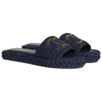 CHANEL Slide Slippers Women"s Marine Blue