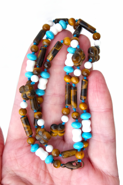 бусы из тигрового глаза София а-0213