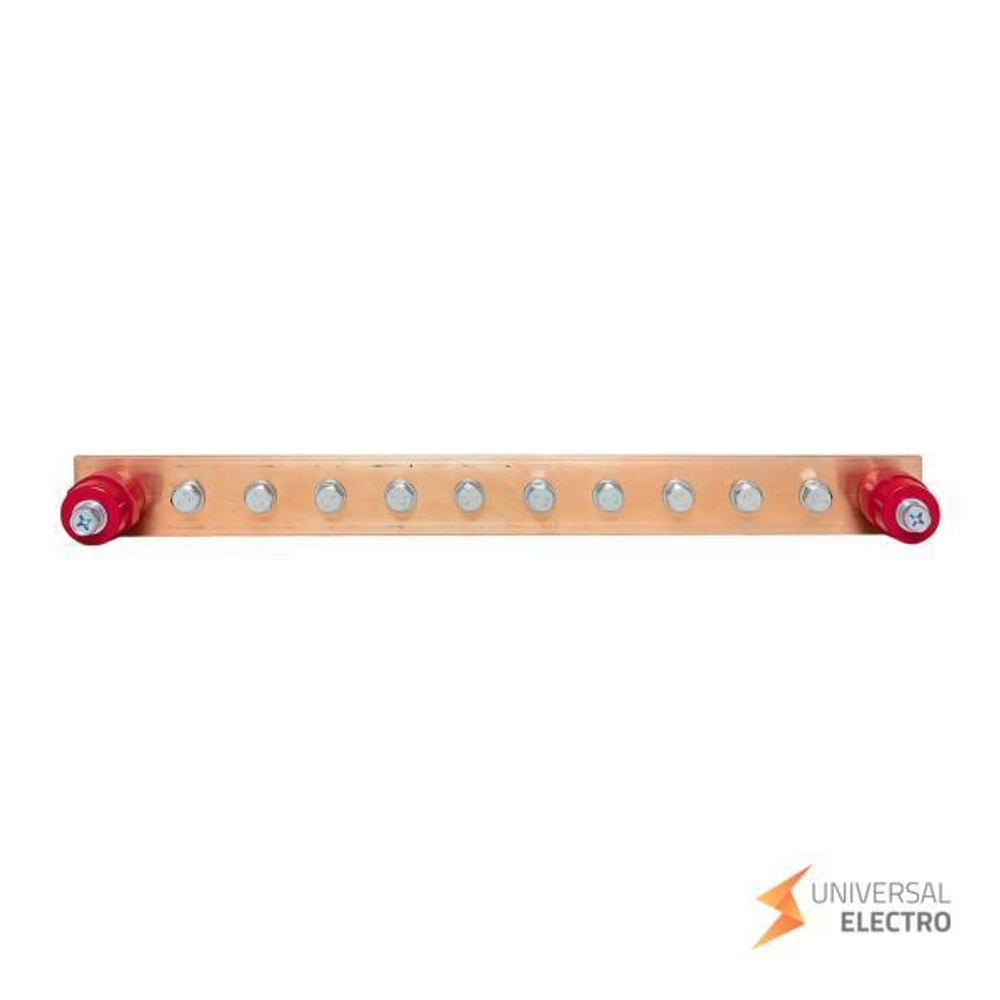 Главная заземляющая шина с изоляторами на 10 подключений ГЗШ-10 Сu EKF