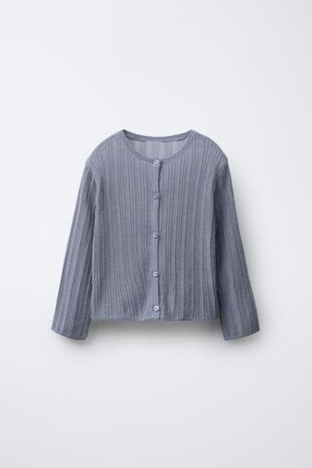 ZARA КАРДИГАН В РУБЧИК , СЕРО-СИНИЙ