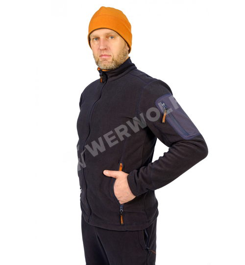 Костюм флисовый WOLF синий с отделкой. Ткань антипиллинг 718-018