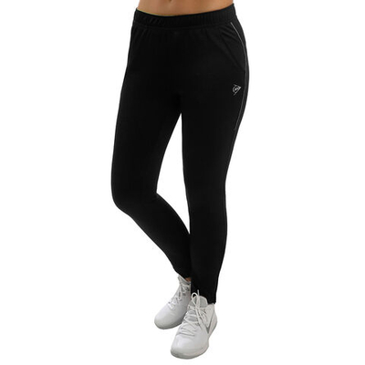 Женские теннисные брюки Dunlop Knitted Training Pants Women - Black, Lightgrey
