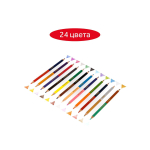 Карандаши 24цв/12шт. двустор. заточен. "Мультики" (Гамма)