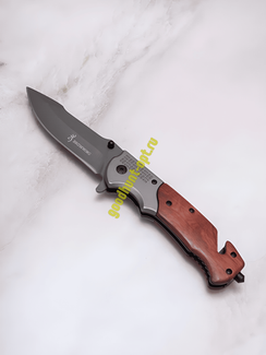 Тактический складной нож Browning со стеклоотбоем и стропорезом Коричневый