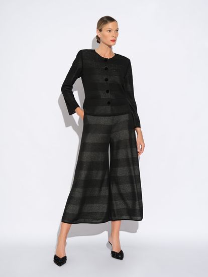 Женские брюки черного цвета из шелка и вискозы - фото 2