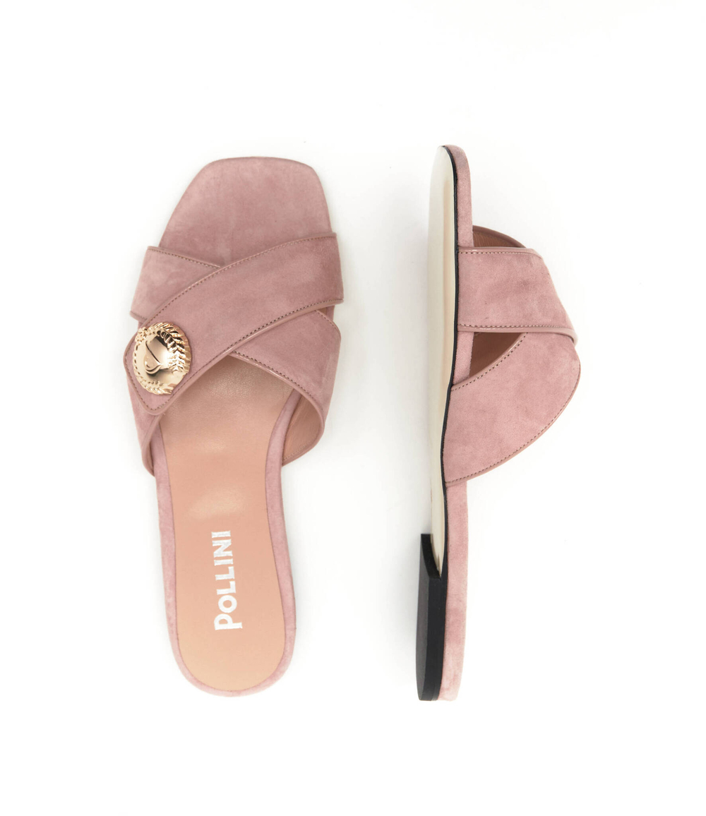 Кожаные шлепанцы Pollini - розовый(SA28191C0ETA3)
